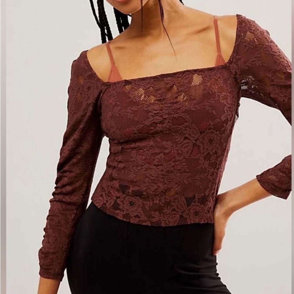 NWOT Intimately by Free People Square Neck Lace Cropped Top